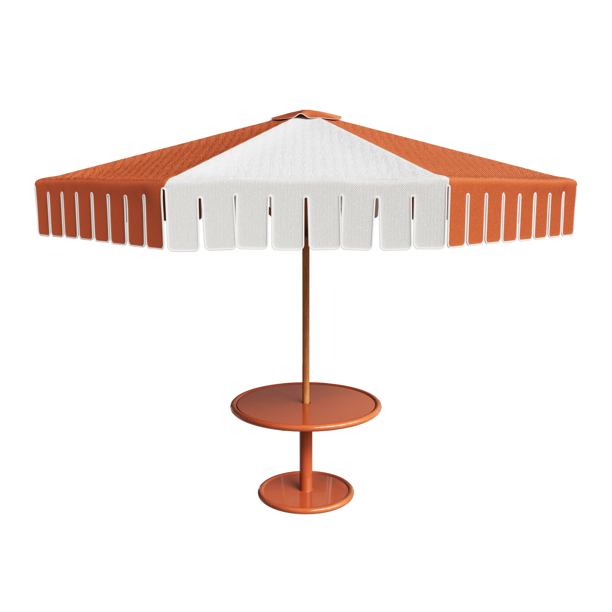 Sonora Picnic Café Table with Sonora Panel Striped Umbrella